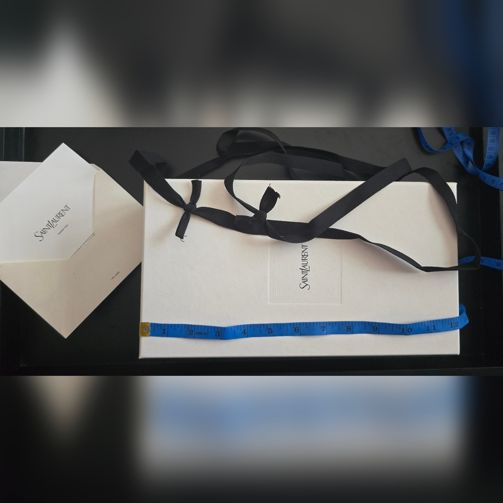 Saint Laurent Ivory Box with Black Ribbon & Card
